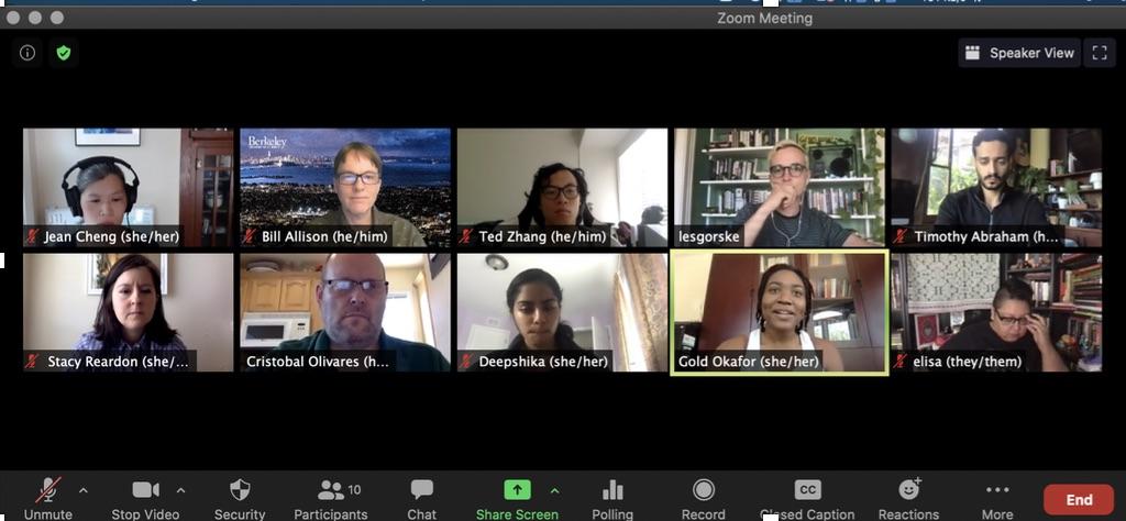 Berkeley Changemaker Technology Innovation Grant Review Committee in Zoom