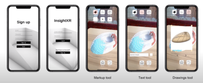 smartphones showing InsightXR